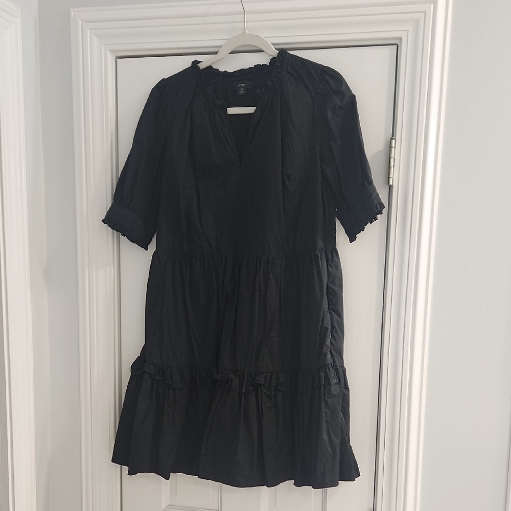 J. Crew Black Midi Dress